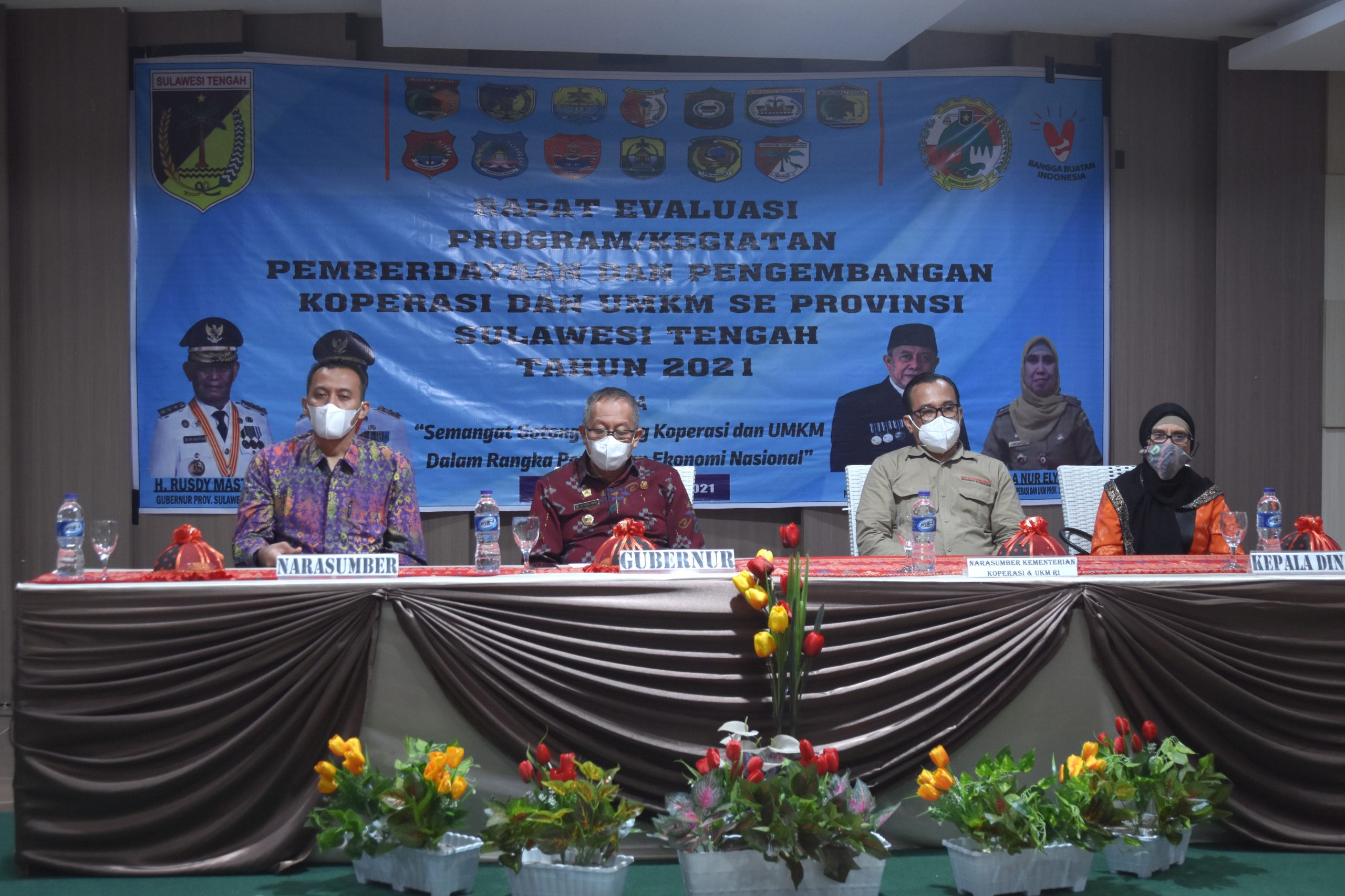 RAPAT EVALUASI PROGRAM / KEGIATAN PEMBERDAYAAN DAN PENGEMBANGAN KOPERASI DAN UMKM SE PROVINSI SULAWESI TENGAH TAHUN 2021