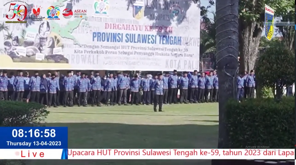 Kepala Dinas Koperasi, Usaha Kecil dan Menengah Turuh Hadir Dalam Upacara HUT Sulawesi Tengah ke-59