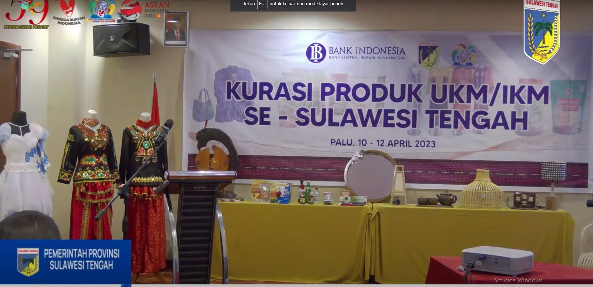 Kurasi Produk UMKM/IKM se-Sulteng Dalam Rangka Gernas BBI/BBWI 2023