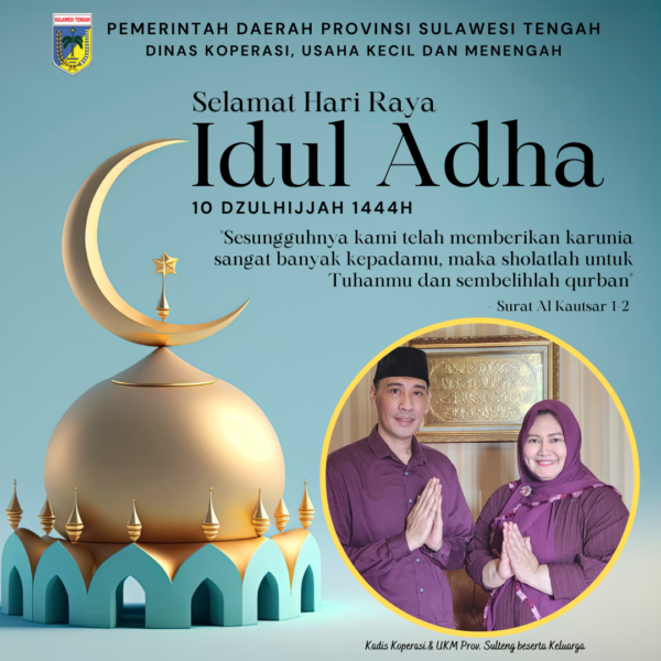 Dinas Koperasi & UKM Provinsi Sulawesi Tengah Serahkan Hewan Qurban