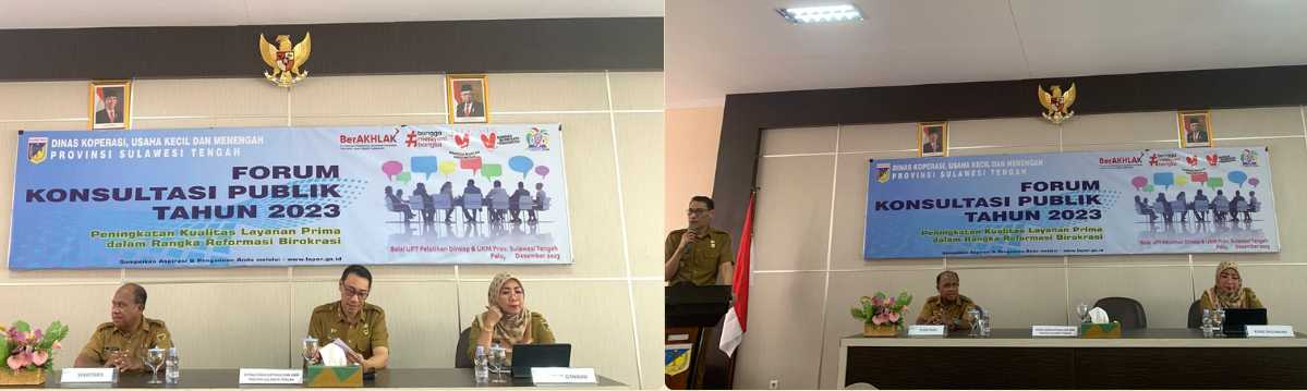 Guna Meningkatkan Kualitas Layanan, Dinas Koperasi & UKM Provinsi Sulteng Gelar Forum Konsultasi Publik Tahun 2023