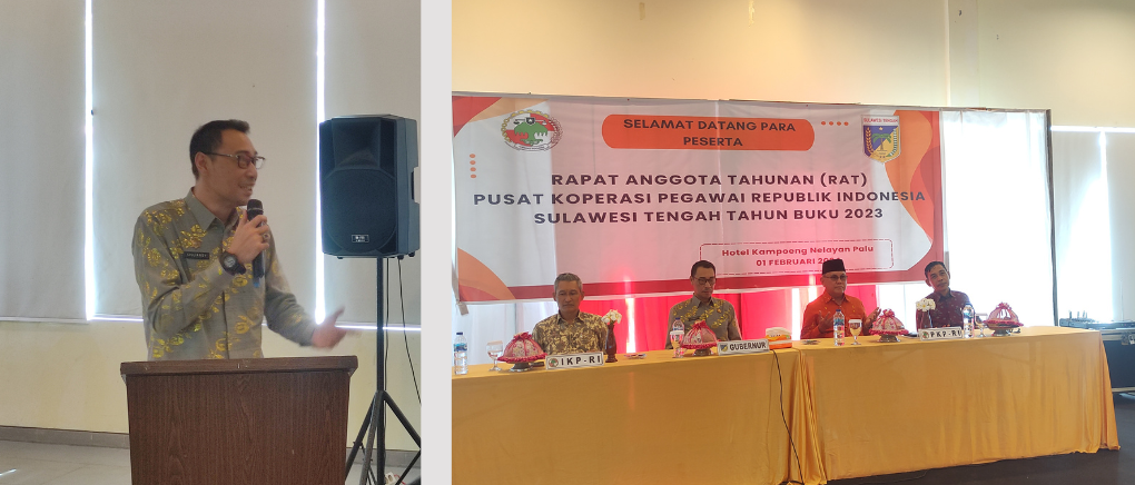 Mewakili Gubernur Sulteng, Kadis Koperasi & UKM Provinsi Sulteng Buka RAT Koperasi Pegawai Republik Indonesia TB 2023